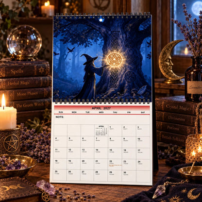 🔮🧙Witches’ Calendar 2027 Wall Calendar – 12-Month Mystical Witch Calendar, Enchanted Forest Hanging Wall Planner for Wicca, Witchcraft & Magic Lovers