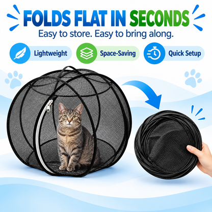 🐱 Portable Pop-Up Cat Playpen – Breathable Mesh Enclosure for Indoor & Outdoor Fun
