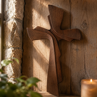 Modern Wooden Wall Cross: A Contemporary Symbol of Faith & Craftsmanship - faith-inspired design detail