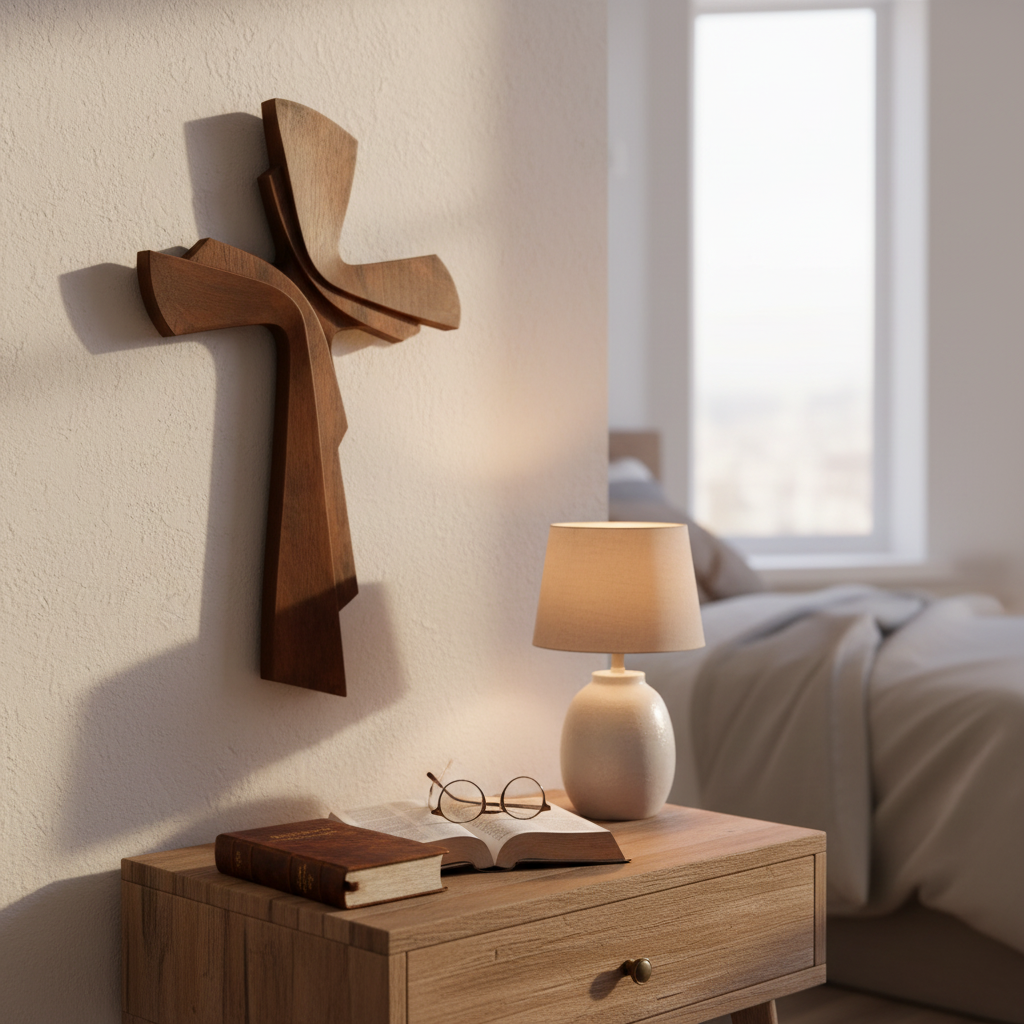 Modern Wooden Wall Cross: A Contemporary Symbol of Faith & Craftsmanship - craftsmanship detail