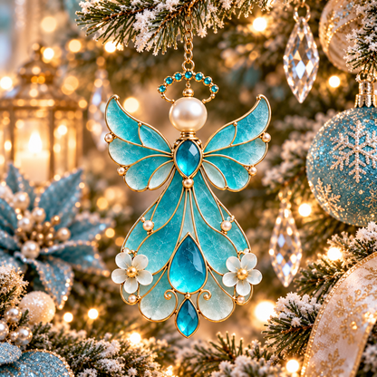 ✨👼12-Month Birthstone Angel Ornament Collection – Stained Glass Christmas Tree Decorations & Meaningful Keepsake Gifts