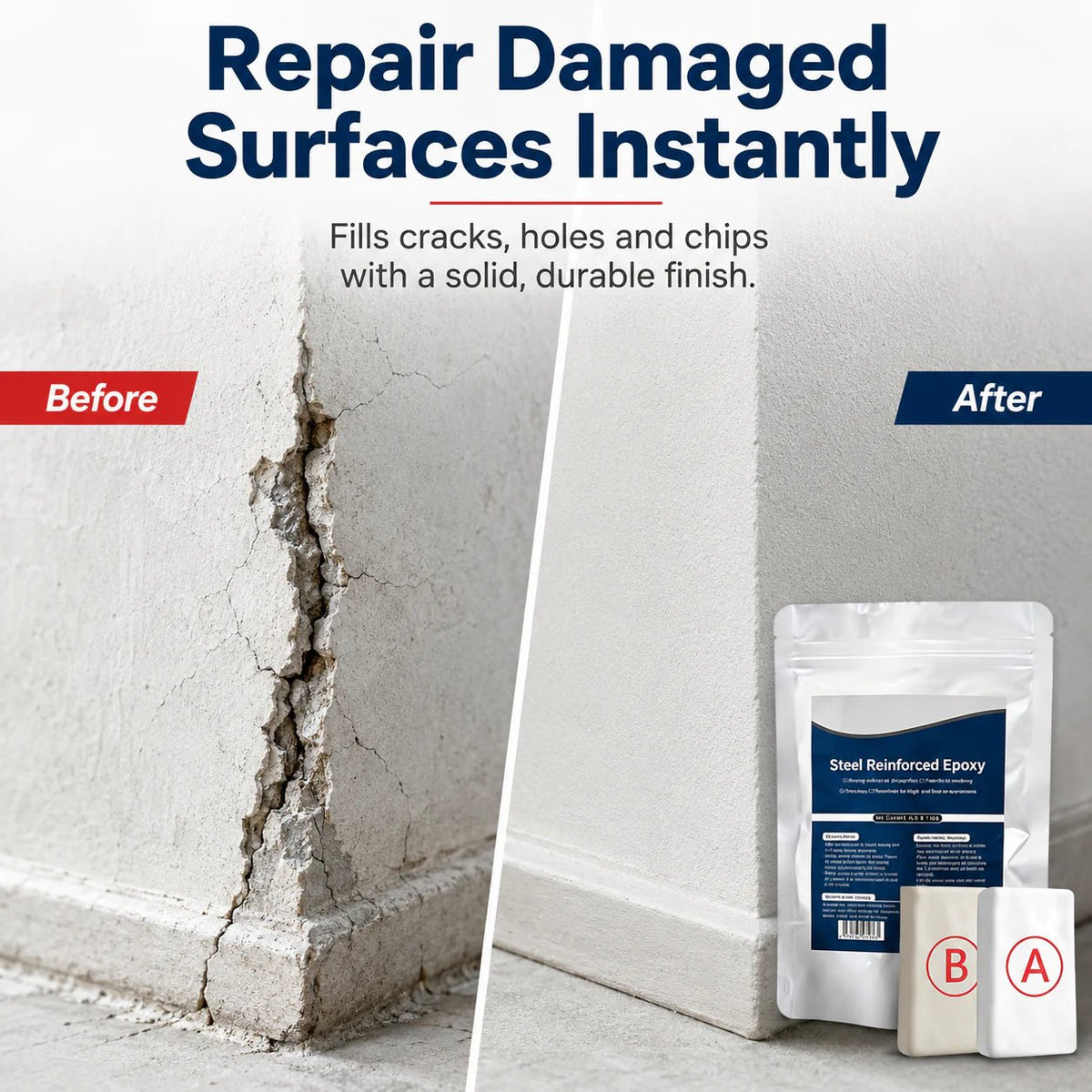 💥SAVE 50% NOW🏠Steel Reinforced Epoxy Repair Putty — Universal Glue for Metal, Wood, Plastic