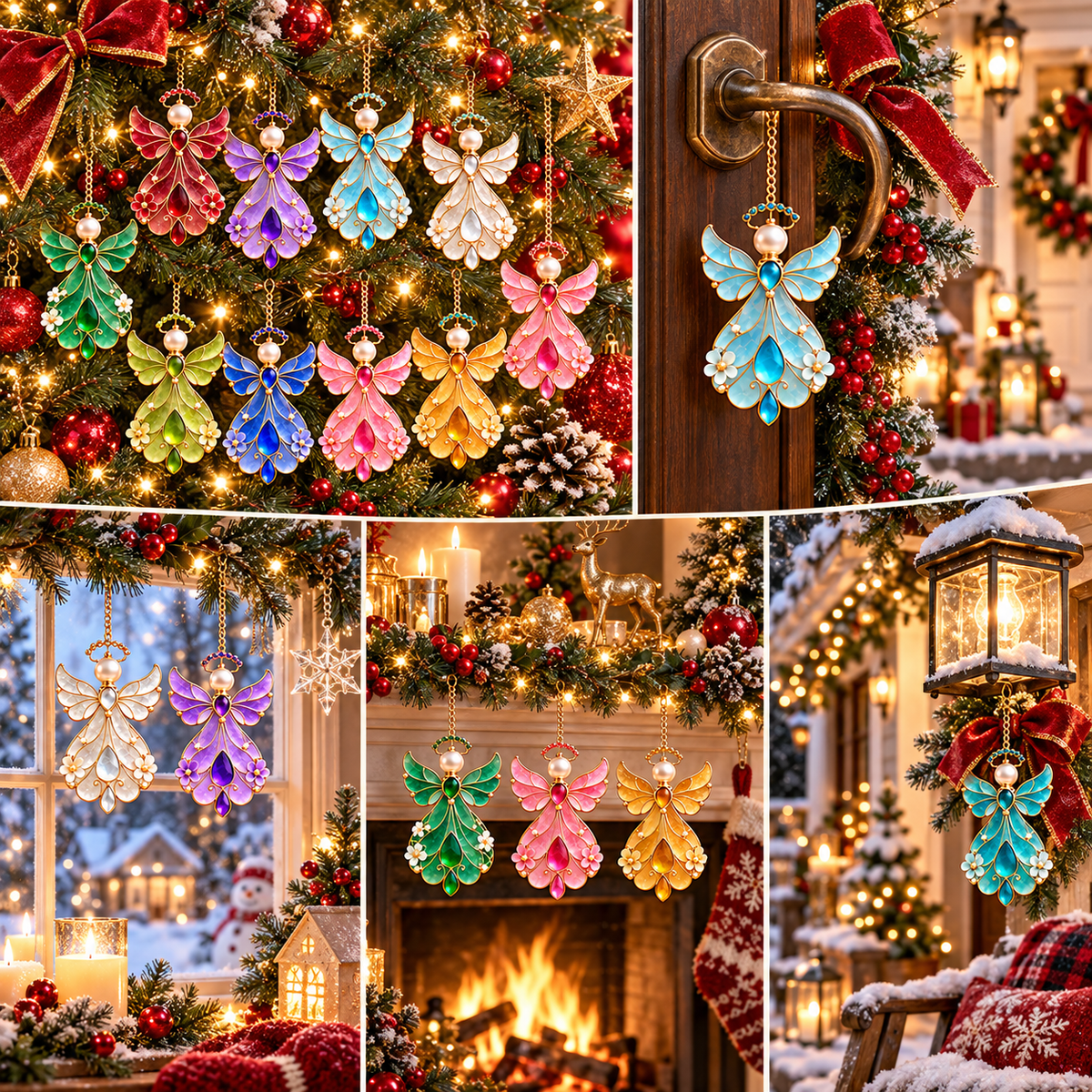 ✨👼12-Month Birthstone Angel Ornament Collection – Stained Glass Christmas Tree Decorations & Meaningful Keepsake Gifts