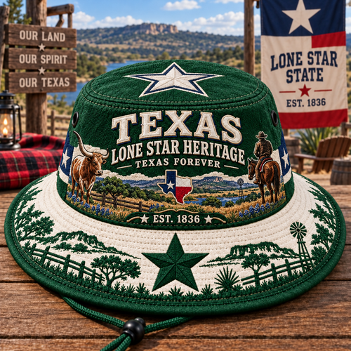 🤠⭐ Texas Lone Star Heritage Boonie Hat — Texas Forever, Est. 1836 🇺🇸