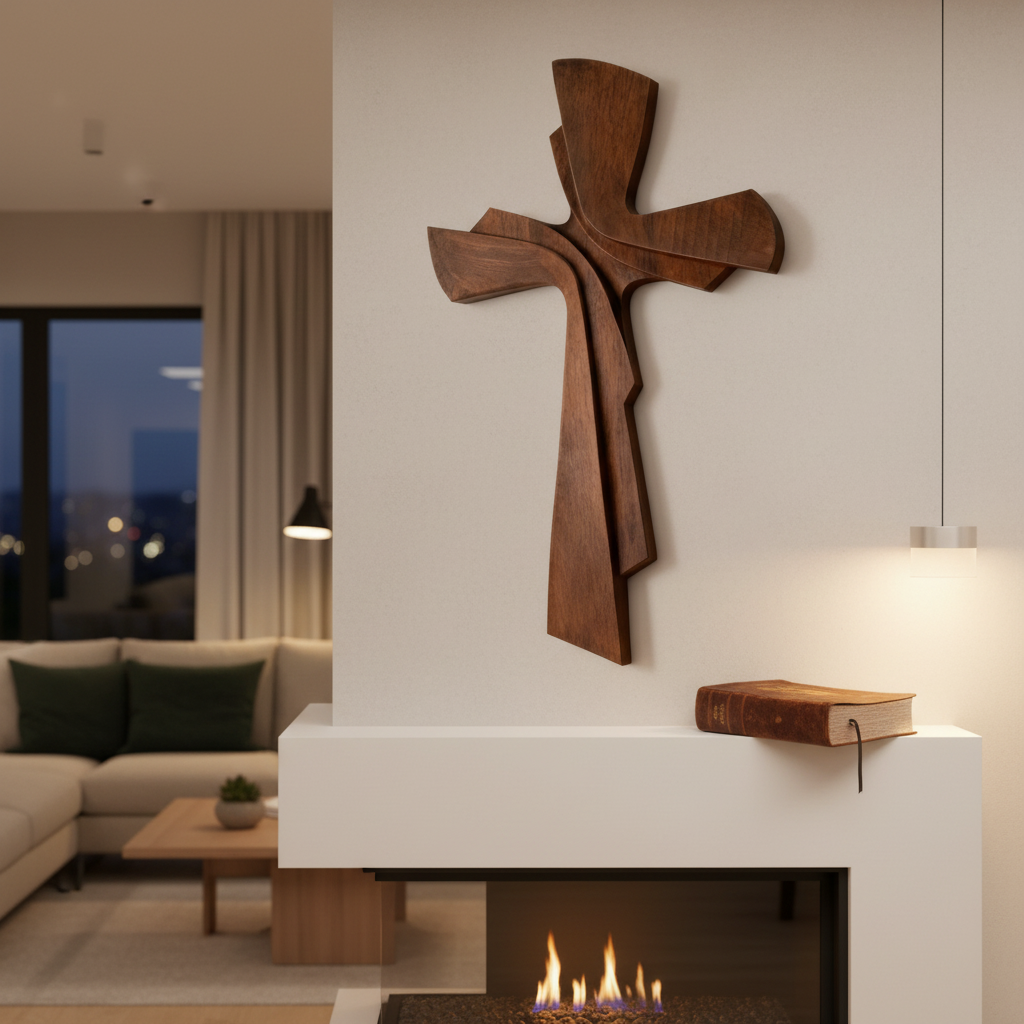 Modern Wooden Wall Cross: A Contemporary Symbol of Faith & Craftsmanship - gift presentation
