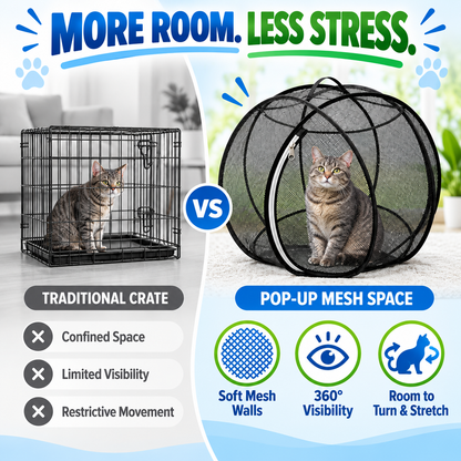 🐱 Portable Pop-Up Cat Playpen – Breathable Mesh Enclosure for Indoor & Outdoor Fun