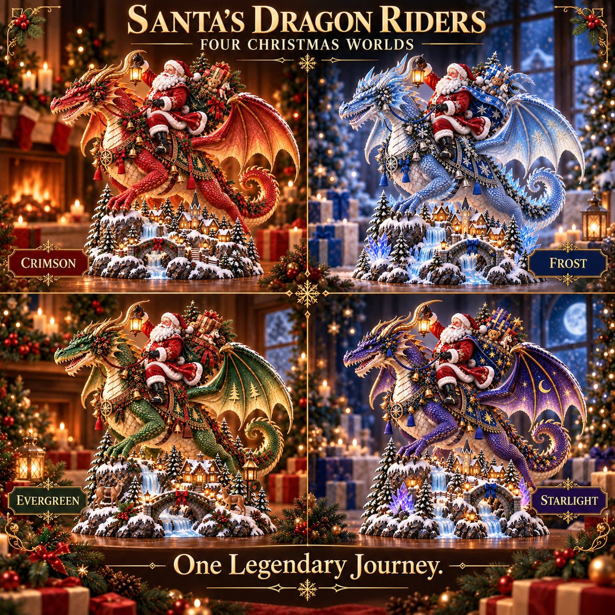🎅🐉 Santa’s Dragon Riders: Four Christmas Worlds