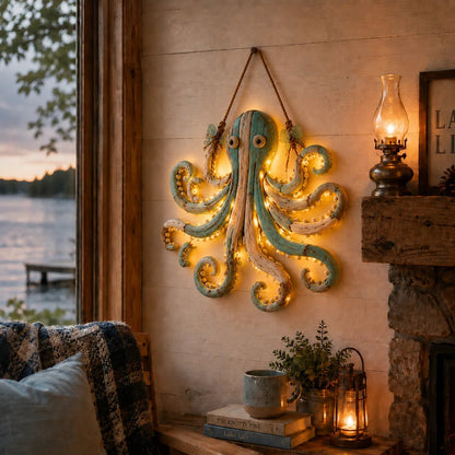😍2D Lighted Coastal Fish Wall Decor-30*26cm
