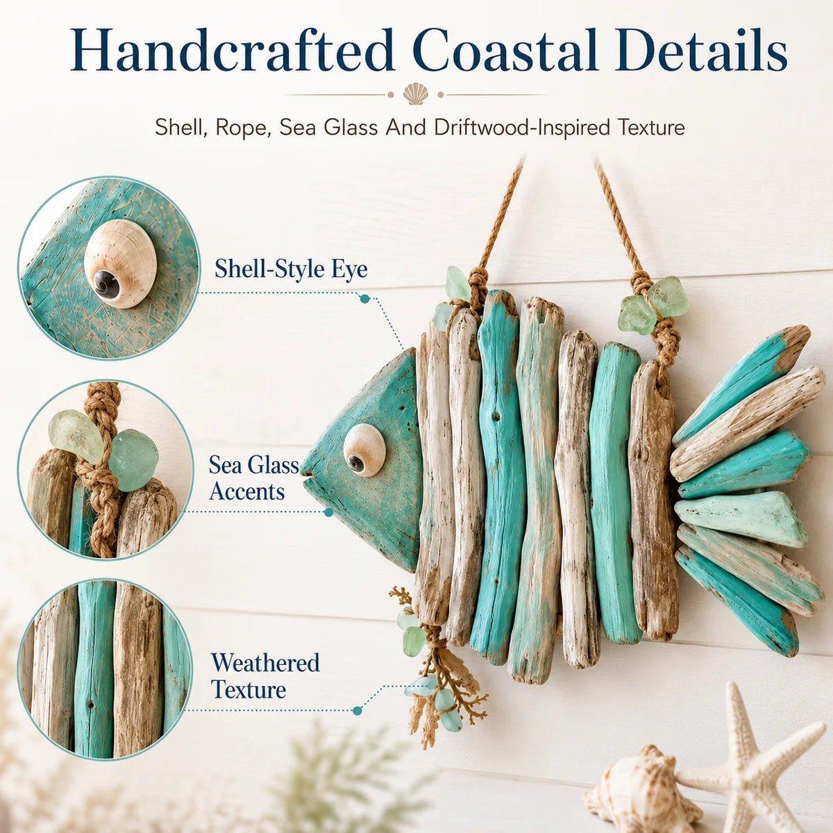 😍2D Lighted Coastal Fish Wall Decor-30*26cm