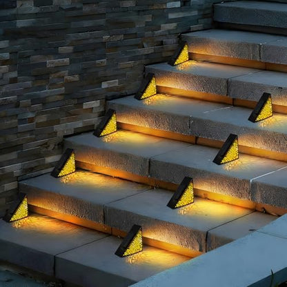 Metal Solar Step Lights Outdoor Waterproof IP65 for Stairs Steps Deck Patio Yard Garden