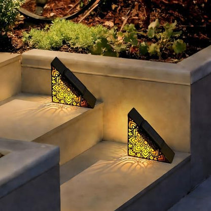 Metal Solar Step Lights Outdoor Waterproof IP65 for Stairs Steps Deck Patio Yard Garden