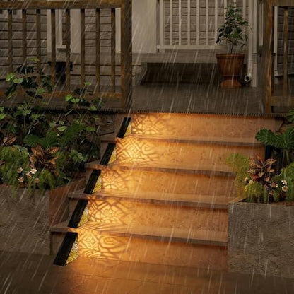Metal Solar Step Lights Outdoor Waterproof IP65 for Stairs Steps Deck Patio Yard Garden