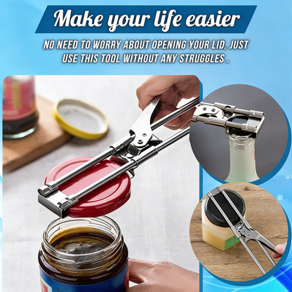 Adjustable Jar & Bottle Opener – Stainless Steel Kitchen Tool