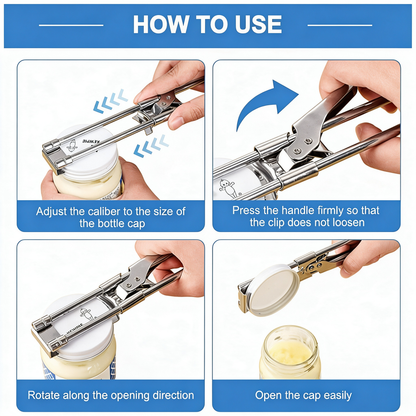 Adjustable Jar & Bottle Opener – Stainless Steel Kitchen Tool