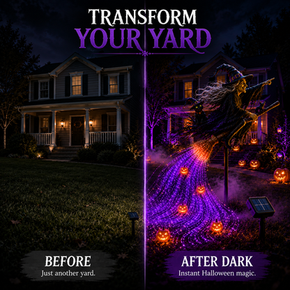 🎃 HALLOWEEN MAGIC SALE  50% OFF - Witch’s Magic Trail ✨ Solar Fiber Optic Yard Light