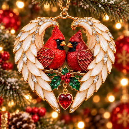 ❤️🐦2026 Angel Wing Heart Christmas Ornaments