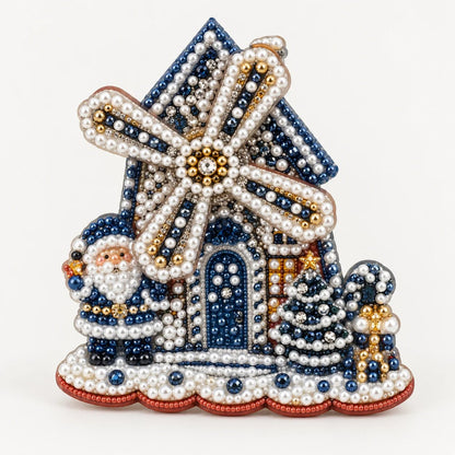 Plymagic DIY Pearl Art - Christmas Windmill Refrigerator Magnet