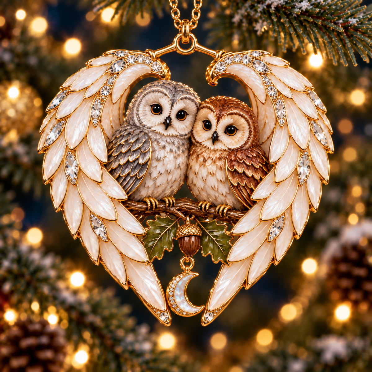 ❤️🐦2026 Angel Wing Heart Christmas Ornaments