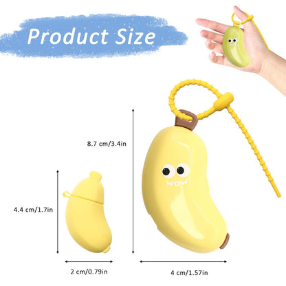 Banana Toothbrush Travel Case, 2-in-1 Toothbrush Head Cover & Portable Toothpaste Container, Built-in Hanging Rope for Vacation, Camping