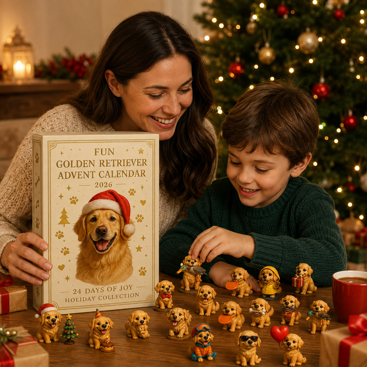 Sharing the Fun Golden Retriever Advent Calendar during Christmas