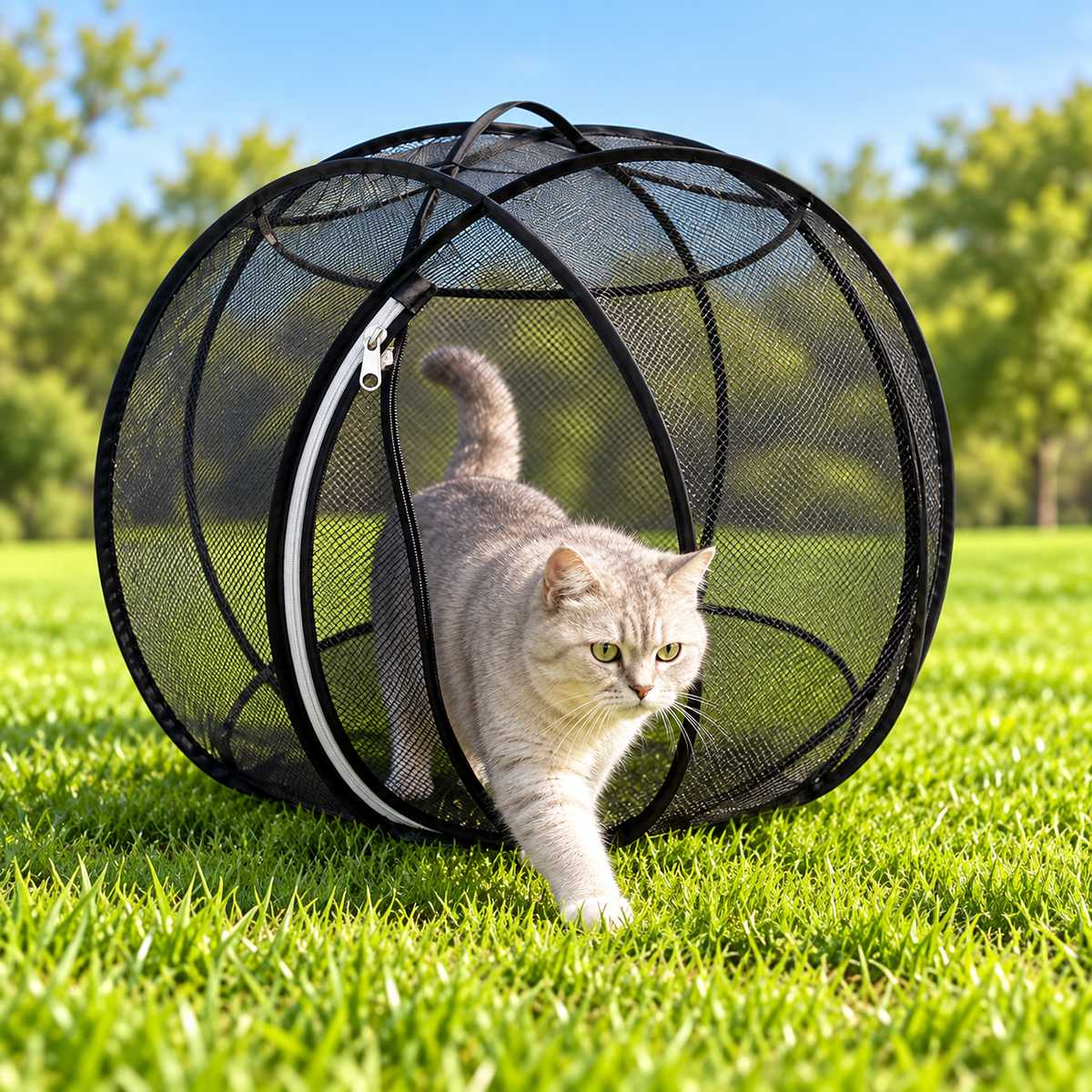 🐱 Portable Pop-Up Cat Playpen – Breathable Mesh Enclosure for Indoor & Outdoor Fun