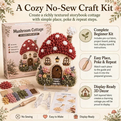 ✨Whimsical Village 3D Fabric Poke Art Kit