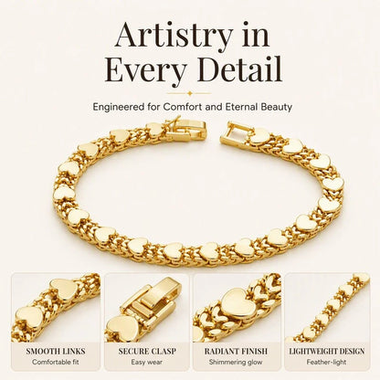 💛49% OFF! ✨Women’s Elegant Heart Link Bracelet – Delicate Charm, Timeless Design & Comfortable Fit 💝