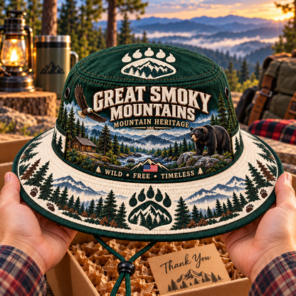 🐻🌲 Great Smoky Mountains Heritage Boonie Hat — Wild, Free & Timeless