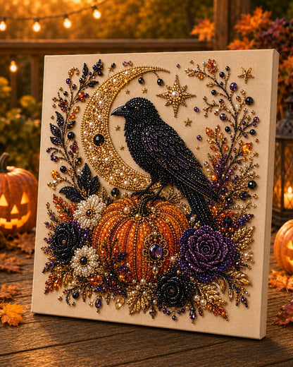 Halloween Pearl Art DIY Kit – Turn Tiny Pearls into Spooky-Cute Magic (Size:7.87in*7.87in)
