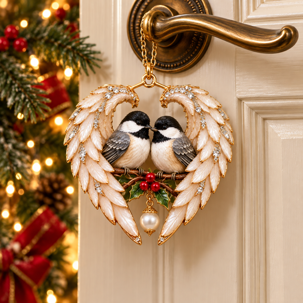 ❤️🐦2026 Angel Wing Heart Christmas Ornaments