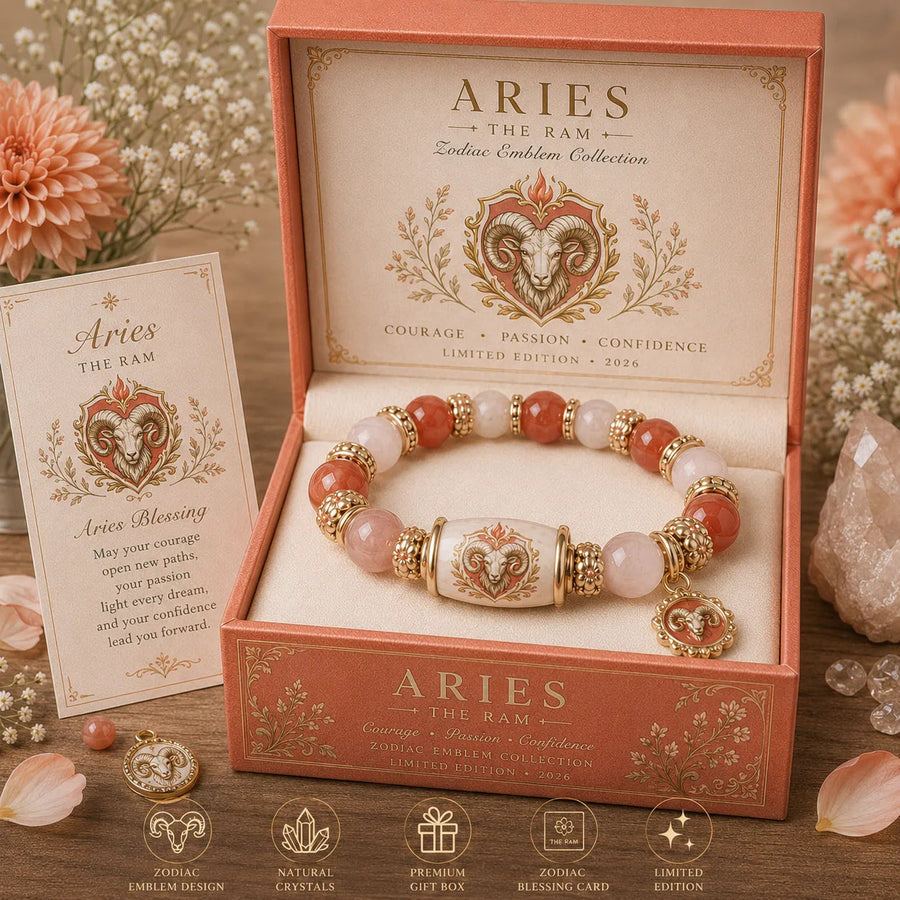 Aries zodiac chalcedony bracelet