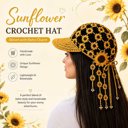 🔥last Day 49% Off - ☀ 🌻 Knitted Sunflower Hollow-out Baseball Cap