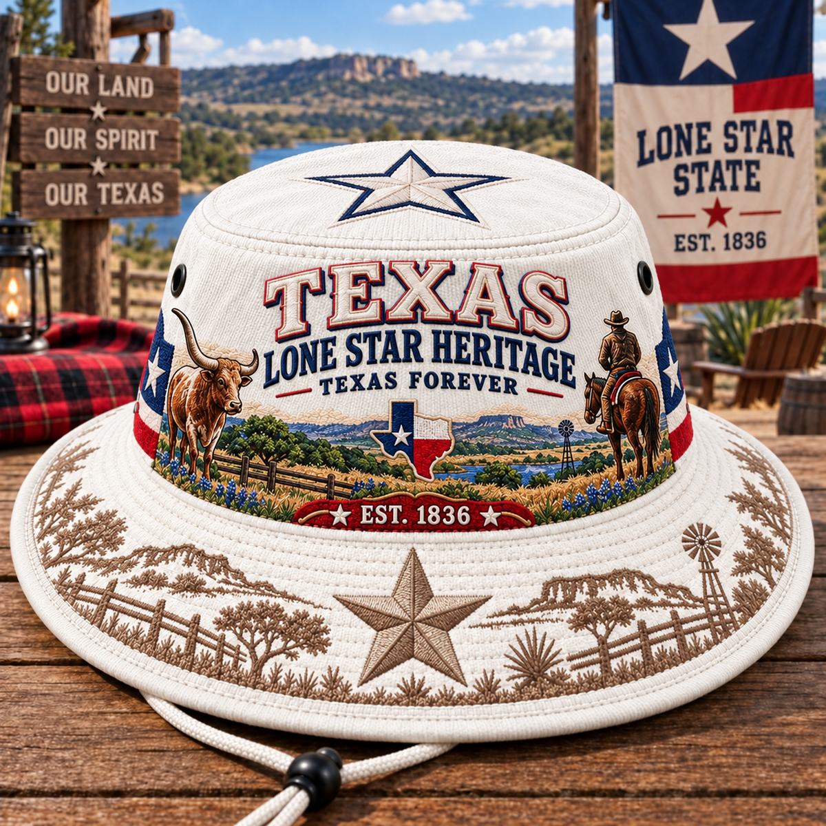 🤠⭐ Texas Lone Star Heritage Boonie Hat — Texas Forever, Est. 1836 🇺🇸