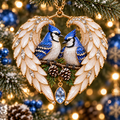 ❤️🐦2026 Angel Wing Heart Christmas Ornaments