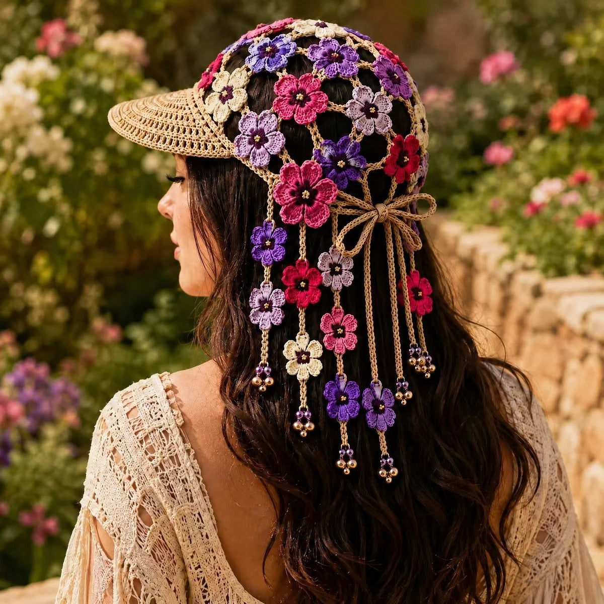 🔥last Day 49% Off - ☀ 🌻 Knitted Sunflower Hollow-out Baseball Cap