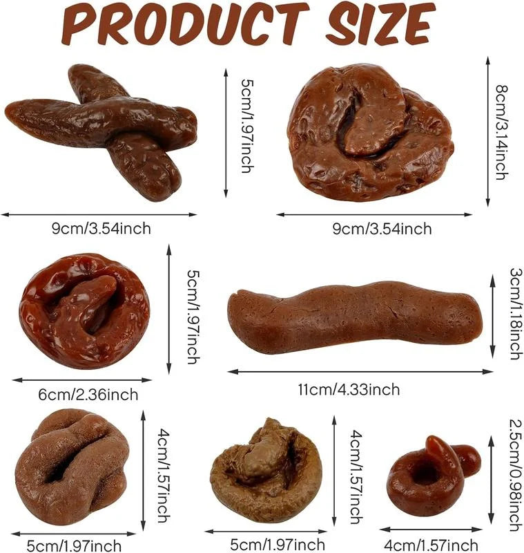 😂7 Pcs Fake Poop, Realistic Prank Poop