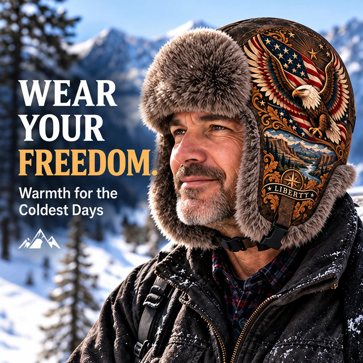 ⏳ Last Day 49% OFF – 🦅'Wings of Freedom' Winter Ear-Flap Hat with Plush Lining❄️