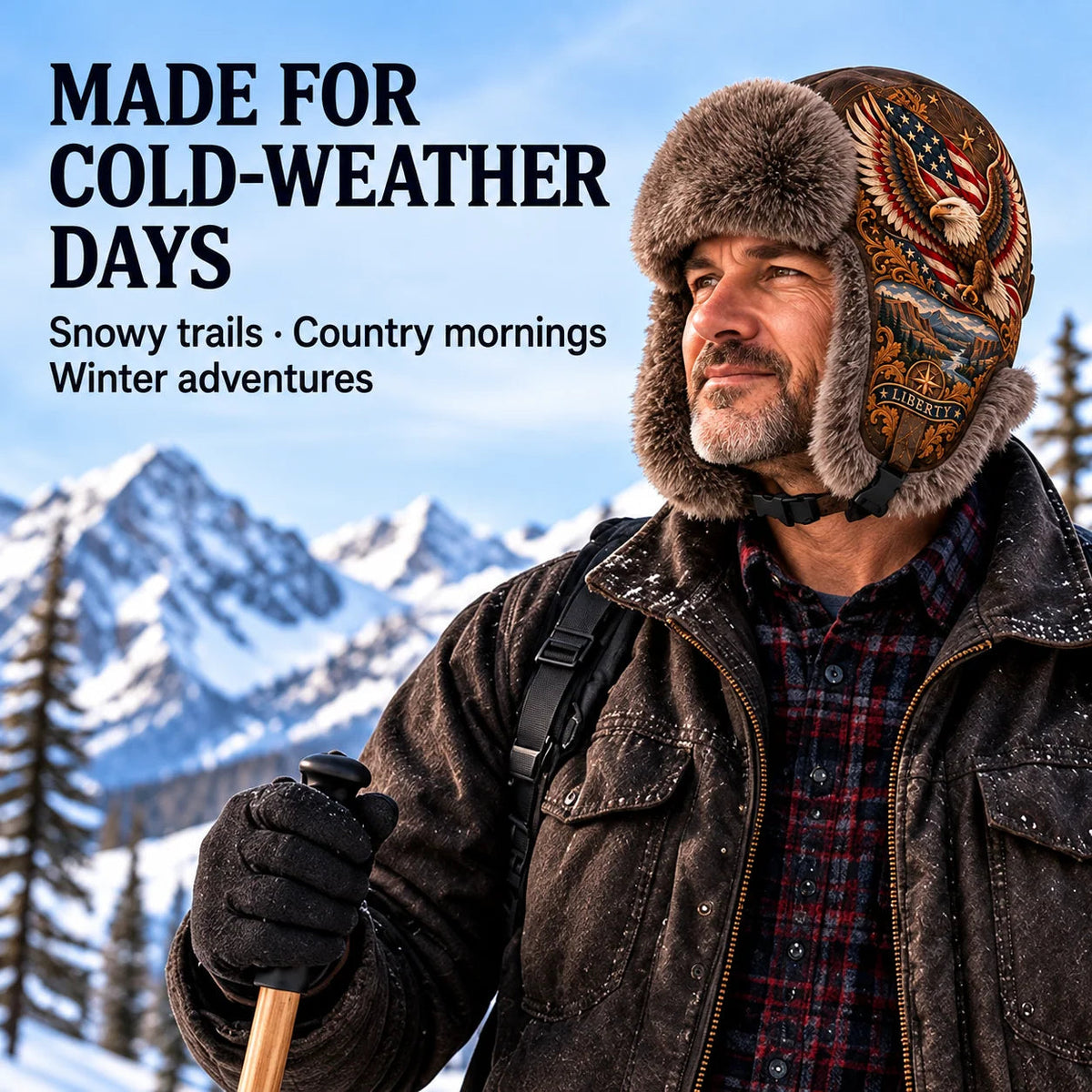 ⏳ Last Day 49% OFF – 🦅'Wings of Freedom' Winter Ear-Flap Hat with Plush Lining❄️