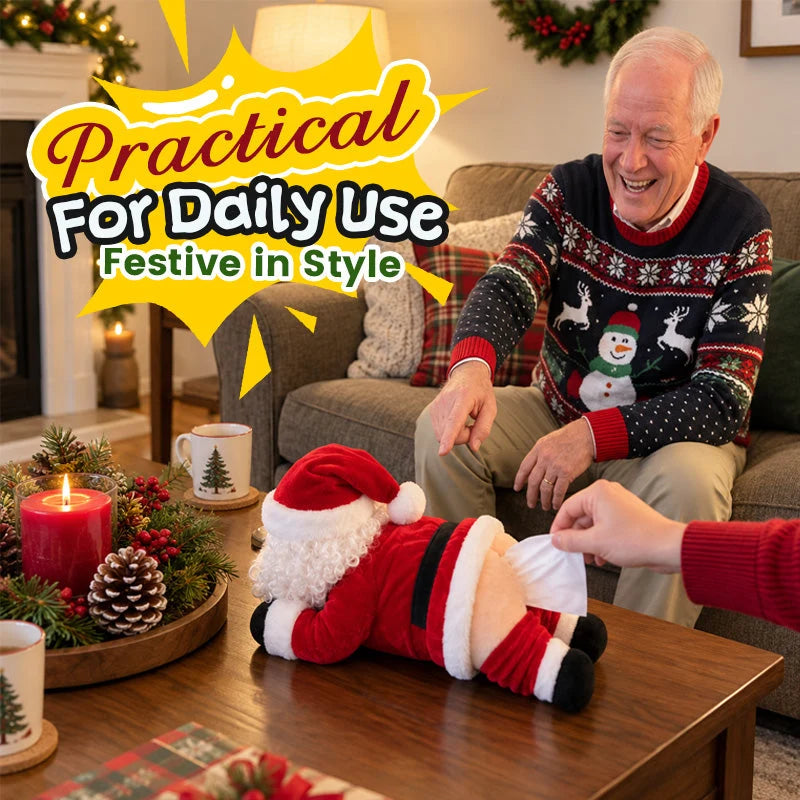 🎅 Santa’s Cheeky Tissue Holder – Funny Christmas Gag Gift