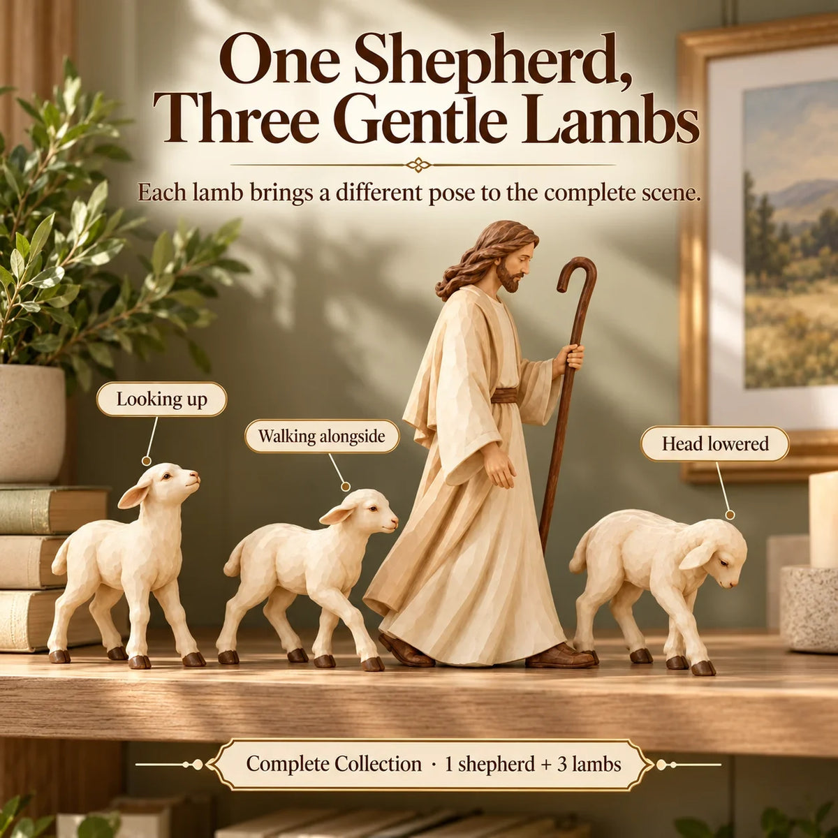 ✝️ Good Shepherd & Lamb Sculpture Collection | Faith-Inspired Home Décor