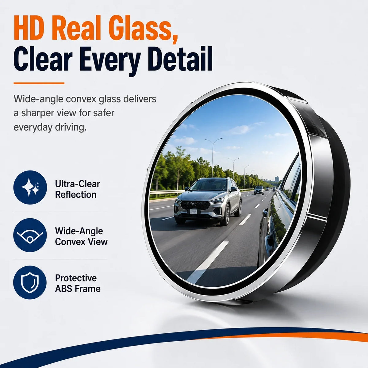 2-Pack Blind Spot Mirrors – 360° Adjustable Wide-Angle Rearview Safety Mirrors