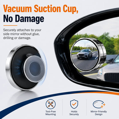 2-Pack Blind Spot Mirrors – 360° Adjustable Wide-Angle Rearview Safety Mirrors