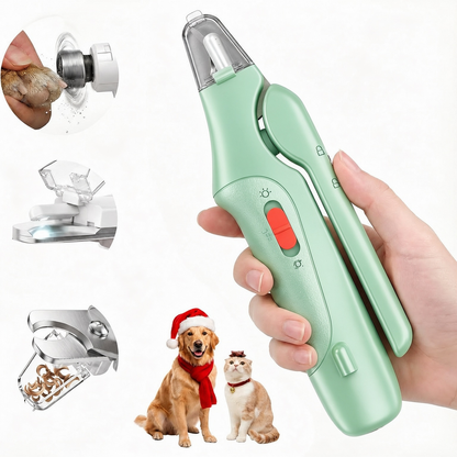 2-in-1 Pet Nail Clippers with Grinder & Dual LED Lights