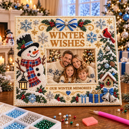 🎄❤️ DIY Christmas Pearl Art Photo Frame – Create Memories Together