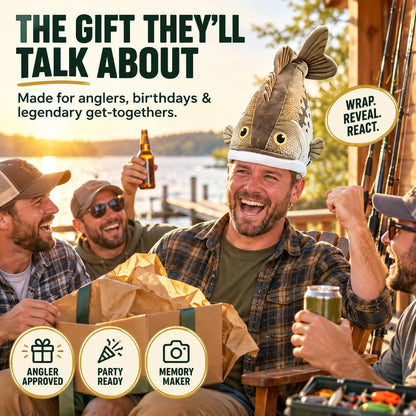 🐟 Funny 3D Fish Hat — Funny Fishing Gift for Anglers, Lake Days & Parties