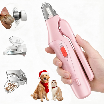 2-in-1 Pet Nail Clippers with Grinder & Dual LED Lights