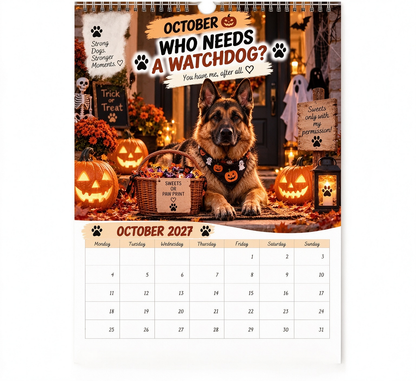 🐾🐕German Shepherd Calendar 2027 – Funny 12-Month Wall Calendar for German Shepherd Lovers & Dog Owners