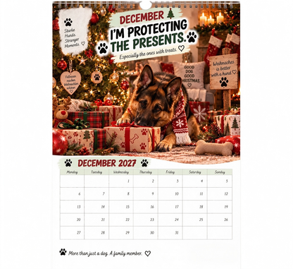 🐾🐕German Shepherd Calendar 2027 – Funny 12-Month Wall Calendar for German Shepherd Lovers & Dog Owners