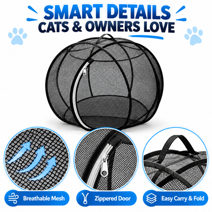 🐱 Portable Pop-Up Cat Playpen – Breathable Mesh Enclosure for Indoor & Outdoor Fun