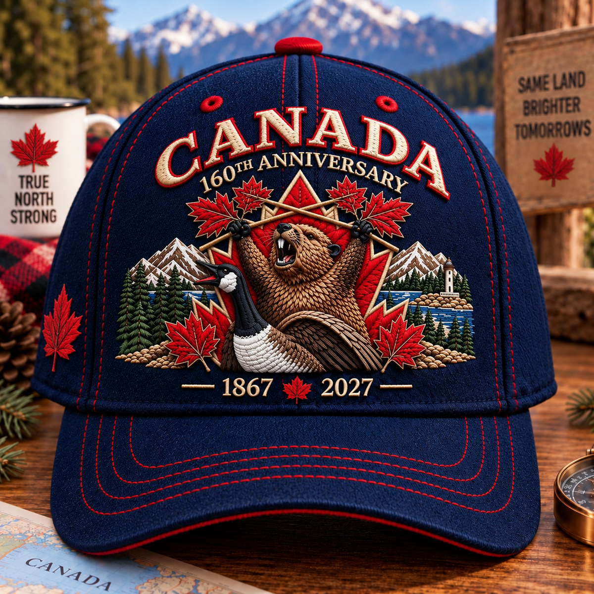 🔥LAST DAY 50% OFF - 🍁 Canada 160th Anniversary 1867–2027 – Premium Embroidered Heritage Cap 100% Cotton